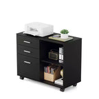 Karl Home Meuble de classement en bois à 3 tiroirs de 80 cm de large avec table d'appoint plate
