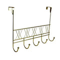 Home Collection Over The Door 5 Hook Rack Closet Storage Organizer Gold
