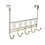 Home Collection Over The Door 5 Hook Rack Closet Storage Organizer Gold