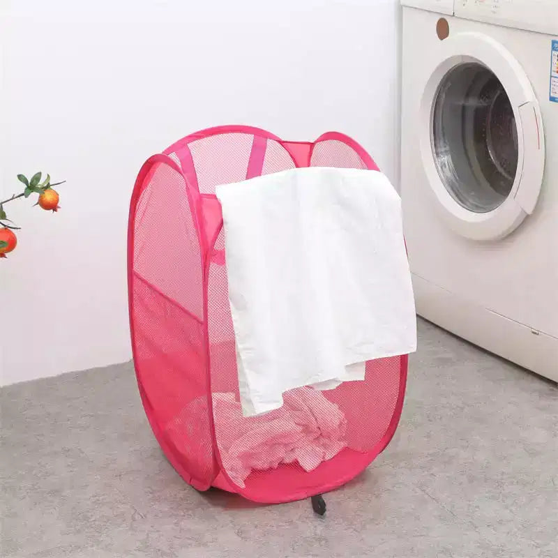 Narwey Corbeille à linge escamotable 4 pièces, paniers à linge escamotables en maille