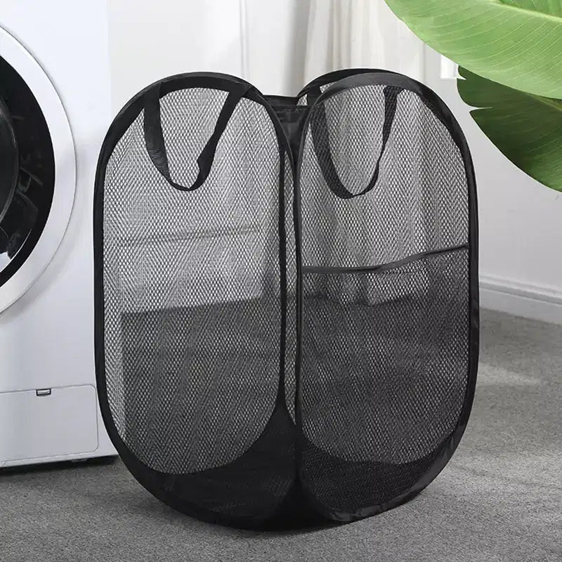 Narwey Corbeille à linge escamotable 4 pièces, paniers à linge escamotables en maille