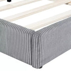 Lit de repos en velours côtelé en forme de L Luxystar Modern de taille normale pour salon ou chambre d'amis