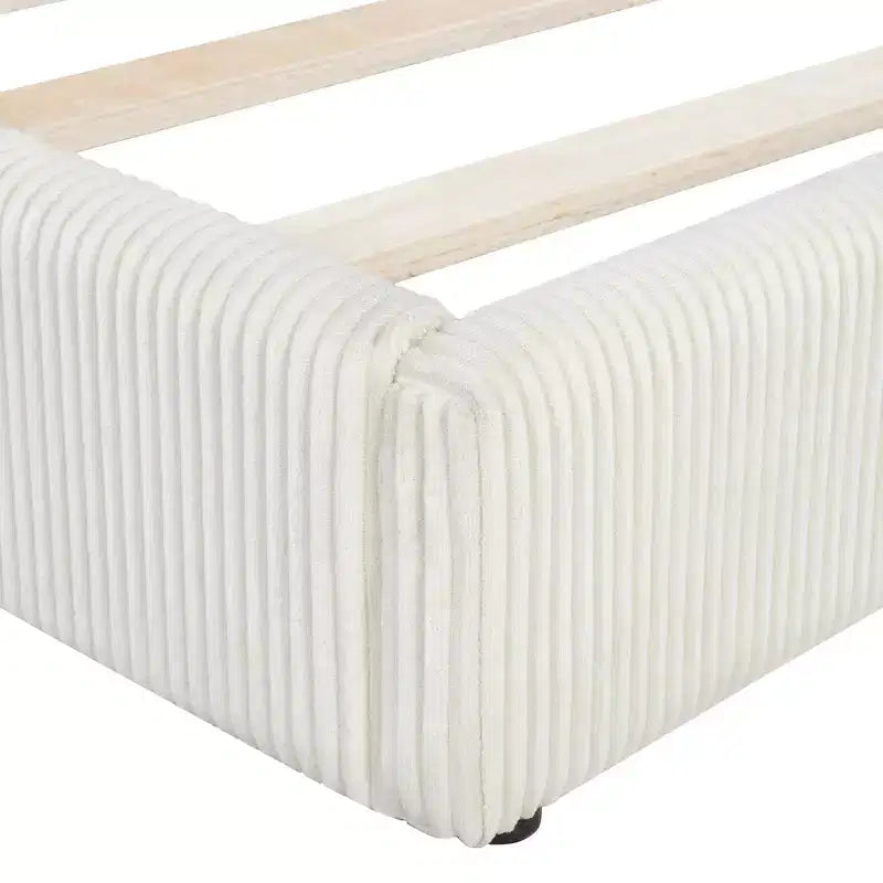 Lit de repos en velours côtelé en forme de L Luxystar Modern de taille normale pour salon ou chambre d'amis