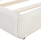 Lit de repos en velours côtelé en forme de L Luxystar Modern de taille normale pour salon ou chambre d'amis