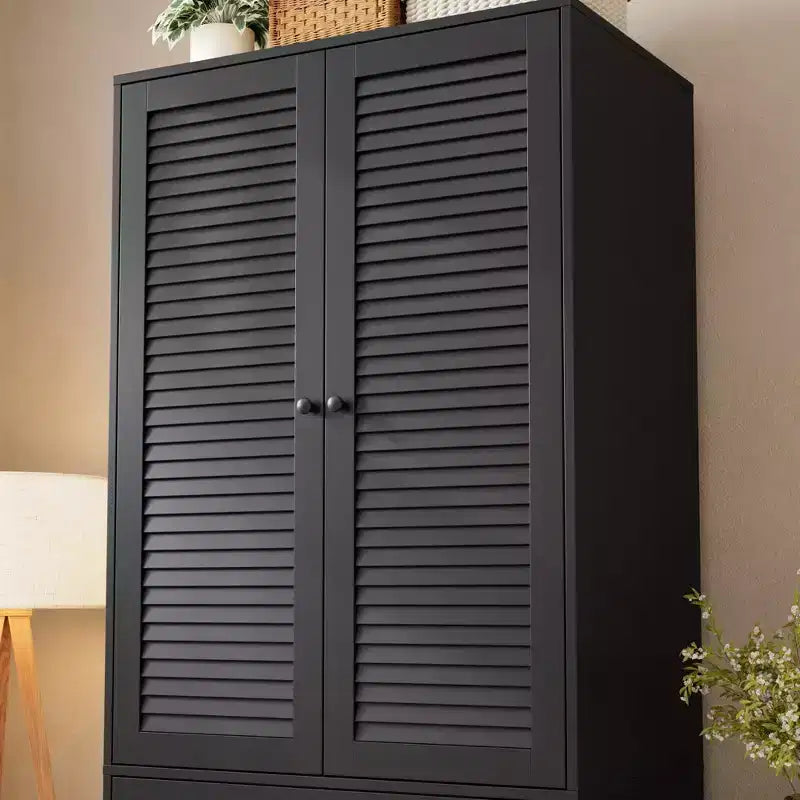 Armoire penderie en bois de 176,5 cm avec 3 tiroirs, tringle à vêtements, 2 portes, armoire de rangement de grande capacité pour chambre à coucher