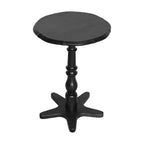 Table d'appoint ronde vintage noire de 15,75 pouces, Table d'appoint en bois sur pied Table de chevet d'appoint pour salon chambre entrée