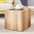 Table basse en MDF de couleur bois clair 15,7, table d'appoint carrée minimaliste à texture lisse sans assemblage pour salon