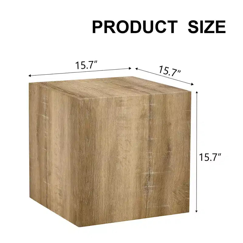 Table basse en MDF de couleur bois clair 15,7, table d'appoint carrée minimaliste à texture lisse sans assemblage pour salon