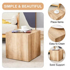 Table basse en MDF de couleur bois clair 15,7, table d'appoint carrée minimaliste à texture lisse sans assemblage pour salon