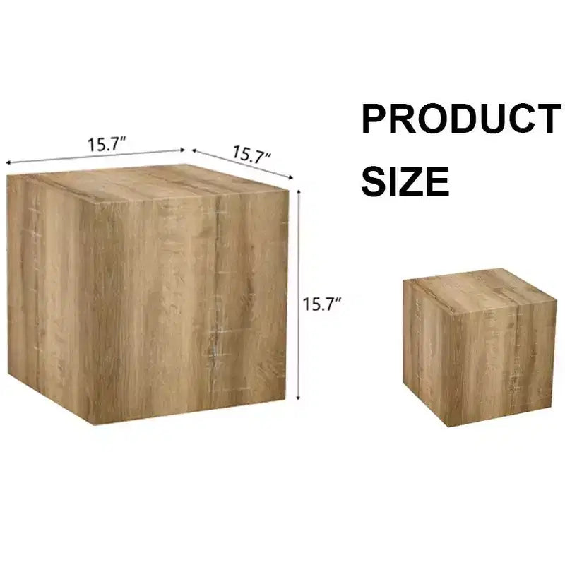 Table basse en MDF de couleur bois clair 15,7, table d'appoint carrée minimaliste à texture lisse sans assemblage pour salon