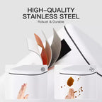 Poubelle compacte en acier inoxydable avec fermeture douce, couvercle anti-odeurs, poignée portable et pédale pour cuisine, salle de bain, bureau, chambre