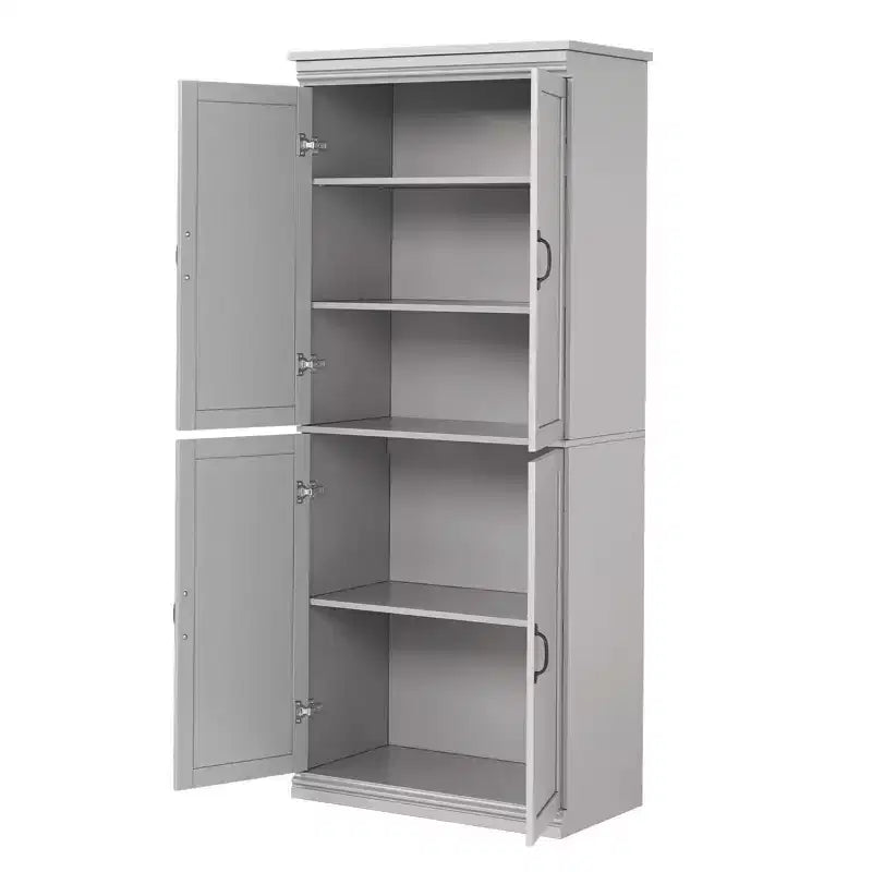 70 Meuble Colonne de Cuisine avec Portes et Étagères Réglables, Meuble de Rangement Autonome, Grande Armoire de Rangement pour Salle de Bain