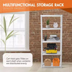Juggernaut Storage 70 Étagère de rangement utilitaire en plastique à 5 niveaux pour garage, abri de jardin ou serre, capacité maximale de 158 kg, noir