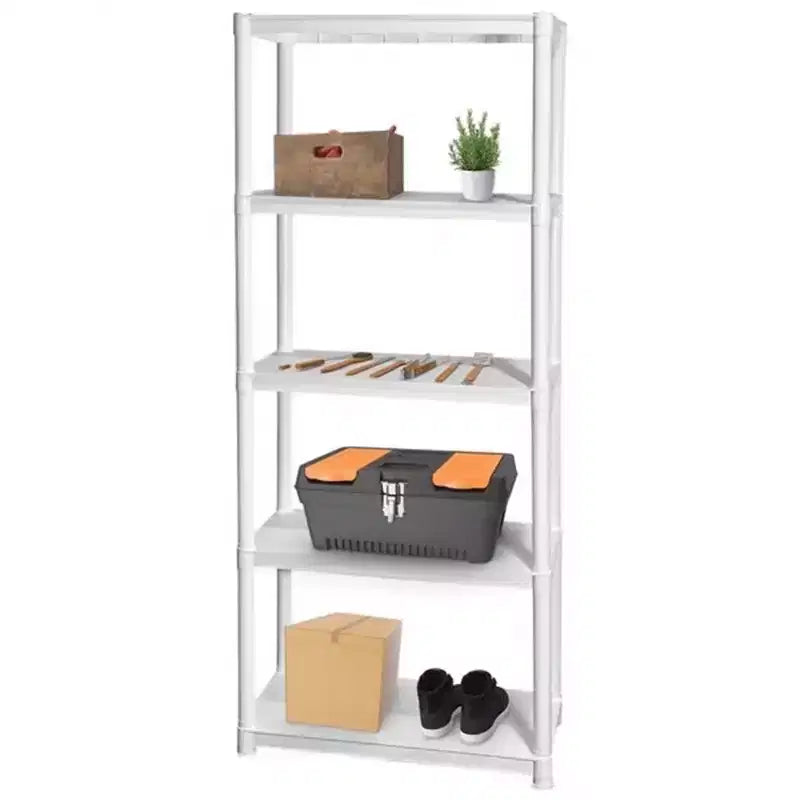 Juggernaut Storage 70 Étagère de rangement utilitaire en plastique à 5 niveaux pour garage, abri de jardin ou serre, capacité maximale de 158 kg, noir