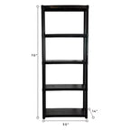 Juggernaut Storage 70 Étagère de rangement utilitaire en plastique à 5 niveaux pour garage, abri de jardin ou serre, capacité maximale de 158 kg, noir