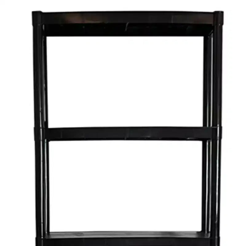 Juggernaut Storage 70 Étagère de rangement utilitaire en plastique à 5 niveaux pour garage, abri de jardin ou serre, capacité maximale de 158 kg, noir