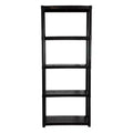 Juggernaut Storage 70 Plastic 5 Tier Utility Storage Shelving Unit Rack for Garage, Shed, or Greenhouse, Max 350 Pound Capacity, Black
