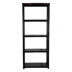 Juggernaut Storage 70 Plastic 5 Tier Utility Storage Shelving Unit Rack for Garage, Shed, or Greenhouse, Max 350 Pound Capacity, Black