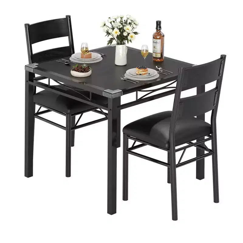 Ensemble Table à Manger 4 Chaises Rembourrées, Construction en Bois Robuste, Protections d'Angle, Parfait pour Appartement ou Petite Salle à Manger