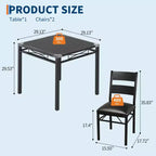 Ensemble Table à Manger 4 Chaises Rembourrées, Construction en Bois Robuste, Protections d'Angle, Parfait pour Appartement ou Petite Salle à Manger
