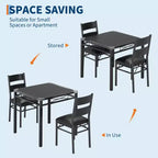 Ensemble Table à Manger 4 Chaises Rembourrées, Construction en Bois Robuste, Protections d'Angle, Parfait pour Appartement ou Petite Salle à Manger