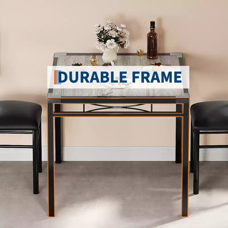 Ensemble Table à Manger 4 Chaises Rembourrées, Construction en Bois Robuste, Protections d'Angle, Parfait pour Appartement ou Petite Salle à Manger