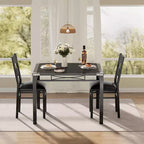 Ensemble Table à Manger 4 Chaises Rembourrées, Construction en Bois Robuste, Protections d'Angle, Parfait pour Appartement ou Petite Salle à Manger