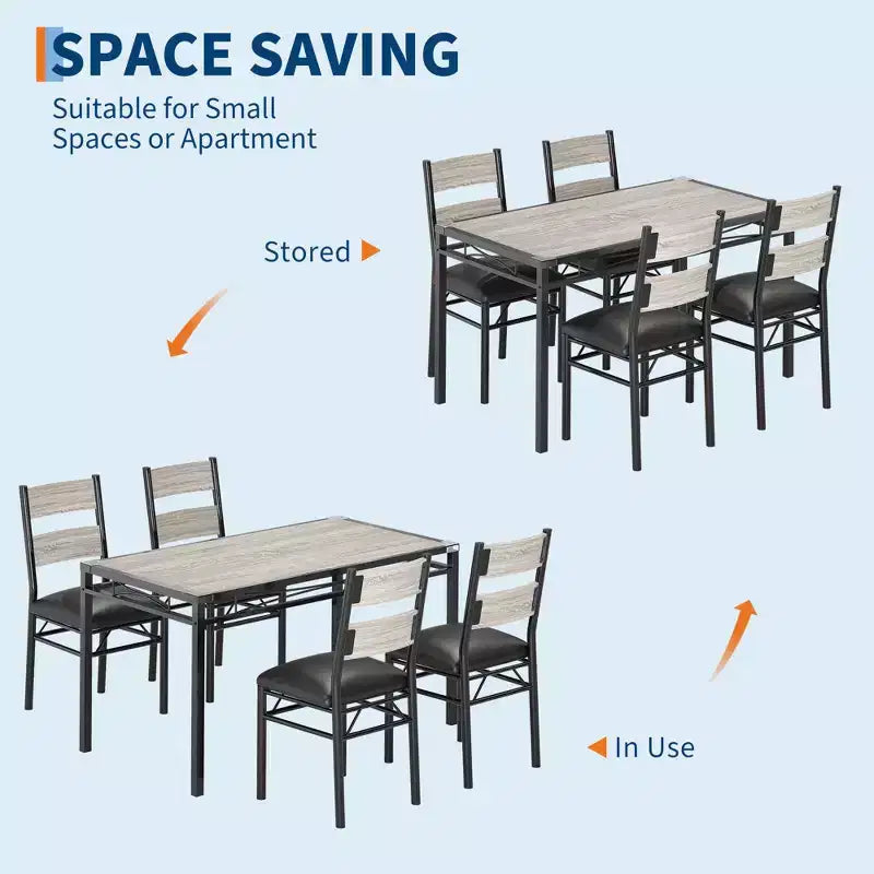 Ensemble Table à Manger 4 Chaises Rembourrées, Construction en Bois Robuste, Protections d'Angle, Parfait pour Appartement ou Petite Salle à Manger