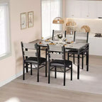 Ensemble Table à Manger 4 Chaises Rembourrées, Construction en Bois Robuste, Protections d'Angle, Parfait pour Appartement ou Petite Salle à Manger