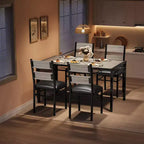Ensemble Table à Manger 4 Chaises Rembourrées, Construction en Bois Robuste, Protections d'Angle, Parfait pour Appartement ou Petite Salle à Manger