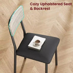 Ensemble Table à Manger avec 4 Chaises Rembourrées, Design à Bords Biseautés, Ensemble de 4 Chaises de Cuisine en Bois pour Salle à Manger, Cuisine, Appartement