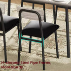 Ensemble Table à Manger avec 4 Chaises Rembourrées, Design à Bords Biseautés, Ensemble de 4 Chaises de Cuisine en Bois pour Salle à Manger, Cuisine, Appartement