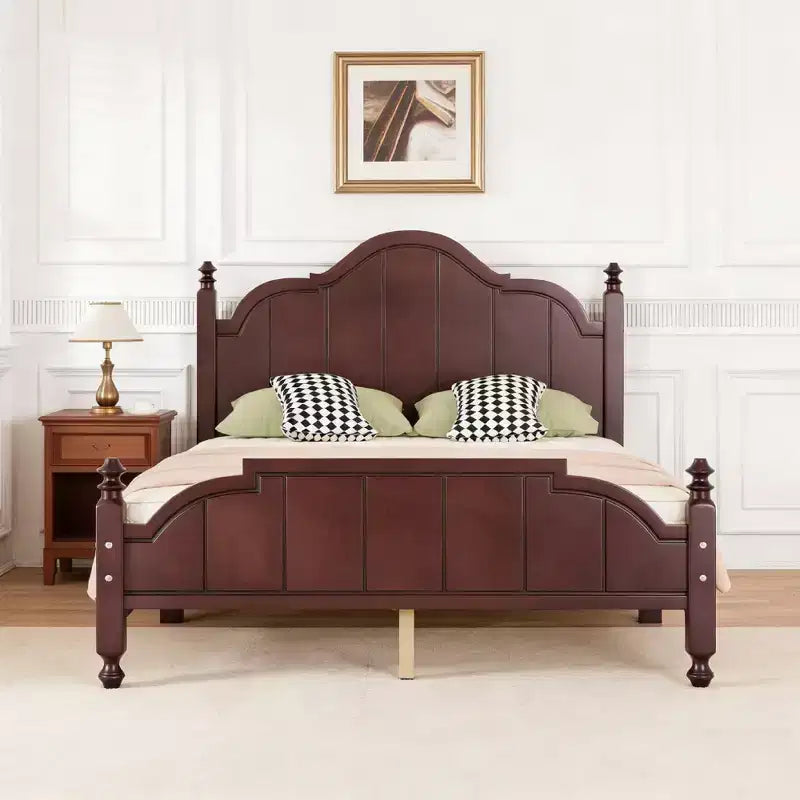 Cadre de lit Luxystar avec tête de lit festonnée pour chambre à coucher