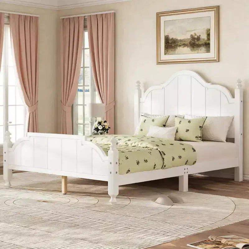 Cadre de lit Luxystar avec tête de lit festonnée pour chambre à coucher