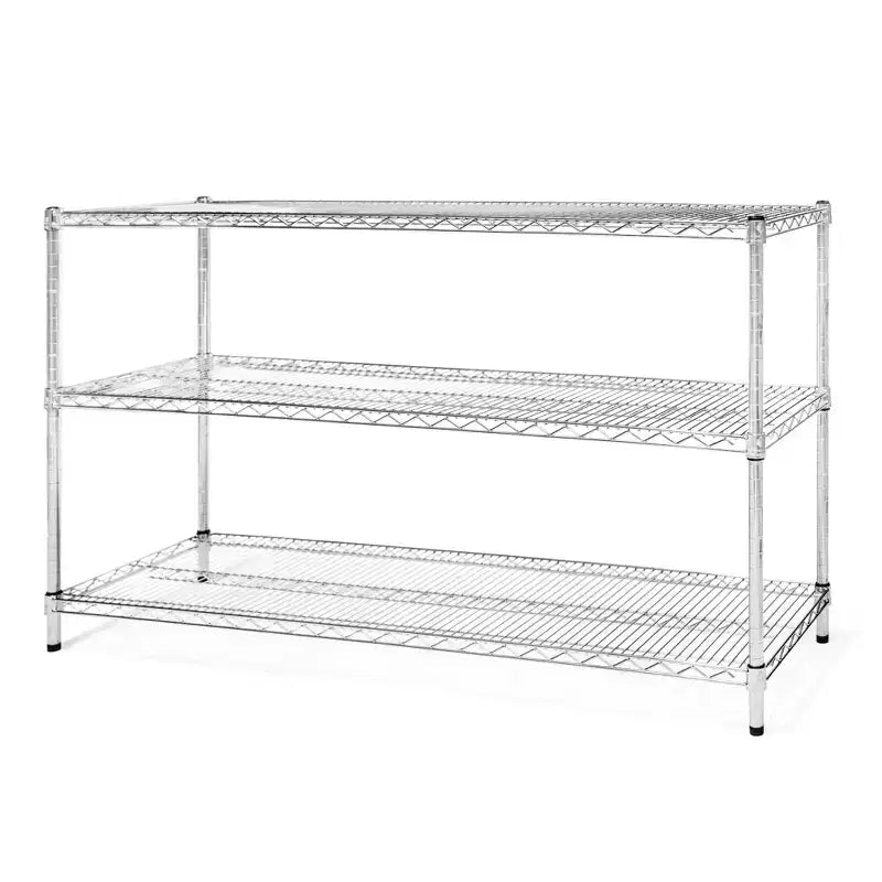 Étagère en treillis métallique chromée 35,5 cm P x 86,3 cm H avec 3 tablettes
