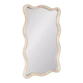 Kate and Laurel Rahfy Rattan Rectangle Scallop Mirror, White, 24x36
