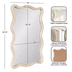 Miroir rectangulaire festonné en rotin Rahfy de Kate et Laurel, blanc, 24x36
