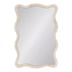 Miroir rectangulaire festonné en rotin Rahfy de Kate et Laurel, blanc, 24x36