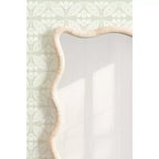 Miroir rectangulaire festonné en rotin Rahfy de Kate et Laurel, blanc, 24x36