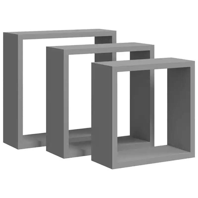 vidaXL Wall Cube Shelf Set of 3 White MDF Small Wall Cube Shelf