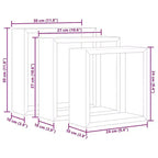 vidaXL Set de 3 étagères murales cubiques MDF blanc Petite étagère murale cubique