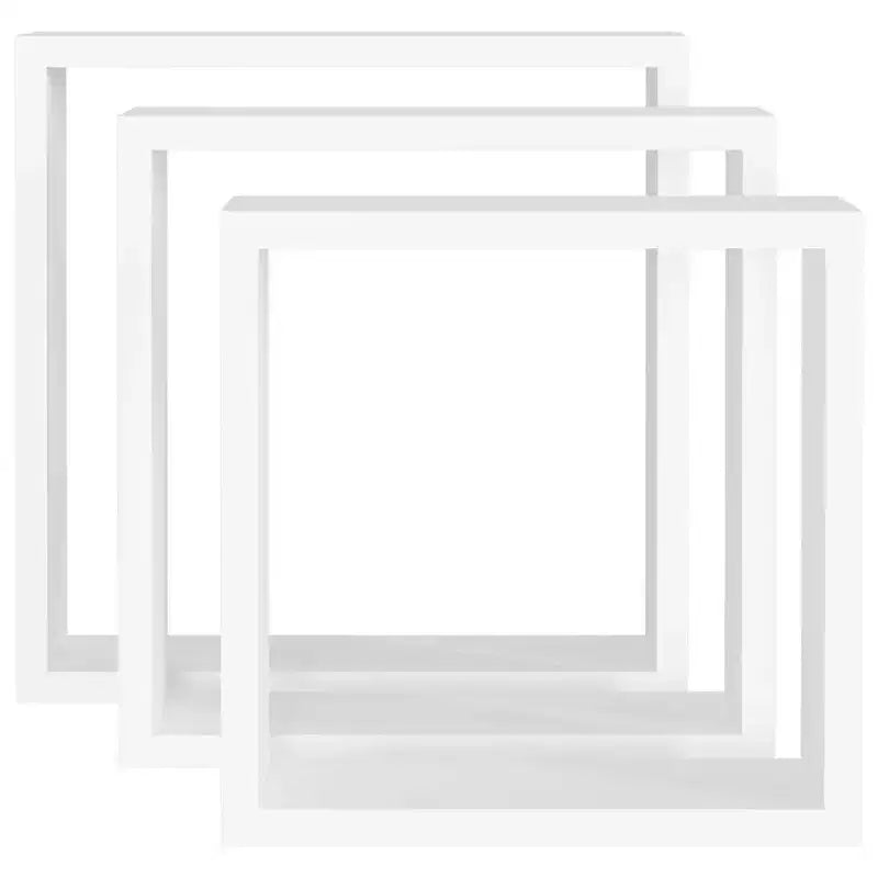 vidaXL Set de 3 étagères murales cubiques MDF blanc Petite étagère murale cubique
