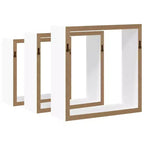 vidaXL Set de 3 étagères murales cubiques MDF blanc Petite étagère murale cubique