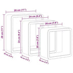 vidaXL Set de 3 étagères murales cubiques MDF blanc Petite étagère murale cubique