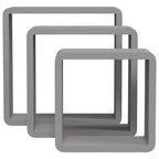 vidaXL Set de 3 étagères murales cubiques MDF blanc Petite étagère murale cubique