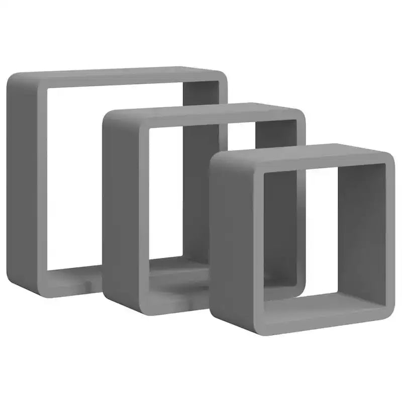 vidaXL Set de 3 étagères murales cubiques MDF blanc Petite étagère murale cubique