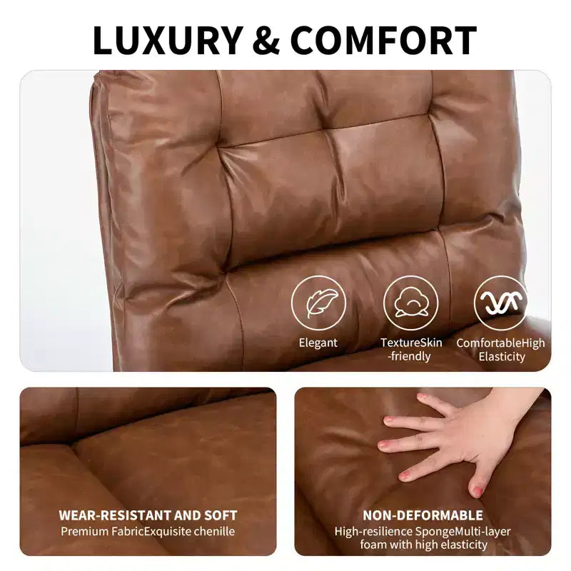 Chaise de bureau pivotante à 360°, sans accoudoirs, avec siège large à double coussin, réglable en hauteur pour bureau, chambre et salle d'étude