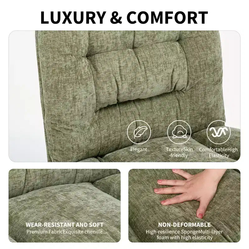Chaise de bureau pivotante à 360°, sans accoudoirs, avec siège large à double coussin, réglable en hauteur pour bureau, chambre et salle d'étude