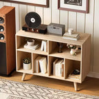 Meuble pour platine vinyle de 39,5 po avec station de recharge, meuble en bois d'ingénierie pouvant contenir plus de 350 albums vinyles, pour salon, chambre à coucher, bureau