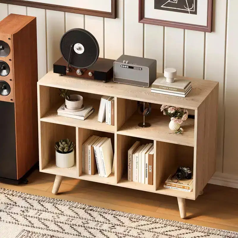 Meuble pour platine vinyle de 39,5 po avec station de recharge, meuble en bois d'ingénierie pouvant contenir plus de 350 albums vinyles, pour salon, chambre à coucher, bureau